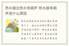 <b>热水器出热水有响声 热水器有响声是什么原因</b>